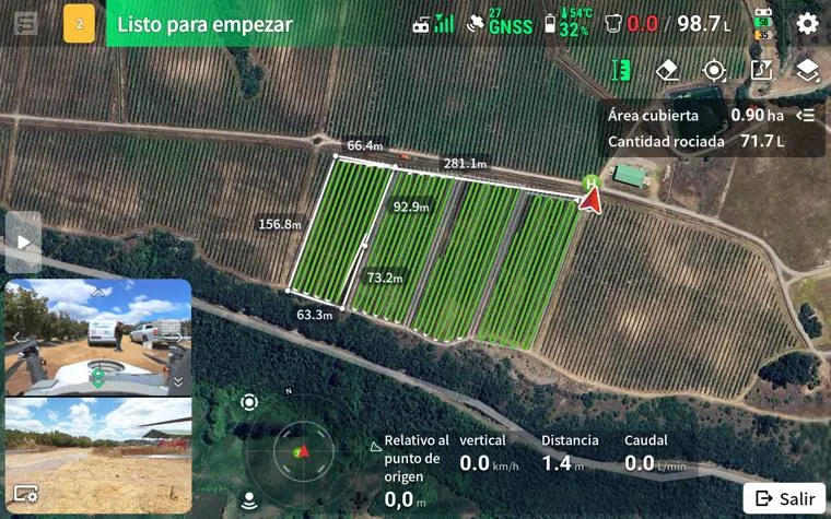 Ensayo real de bloqueadores solares planificado con el Agras T100